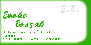 emoke boszak business card